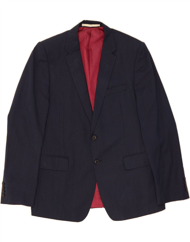 MARKS & SPENCER Mens Slim Fit 2 Button Blazer Jacket EU 52 XL Navy Blue Vintage Marks & Spencer and Second-Hand Marks & Spencer from Messina Hembry 