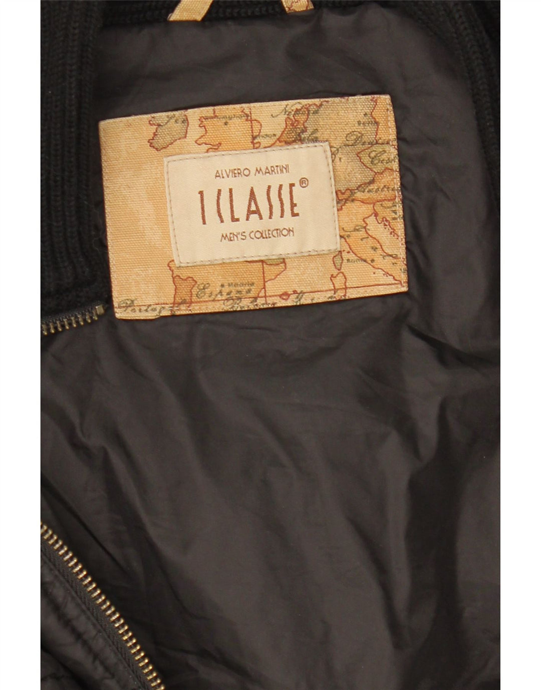 ALVIERO MARTINI Γυναικείο μπουφάν με επένδυση IT 52 2XL Μαύρο νάιλον χρώματος