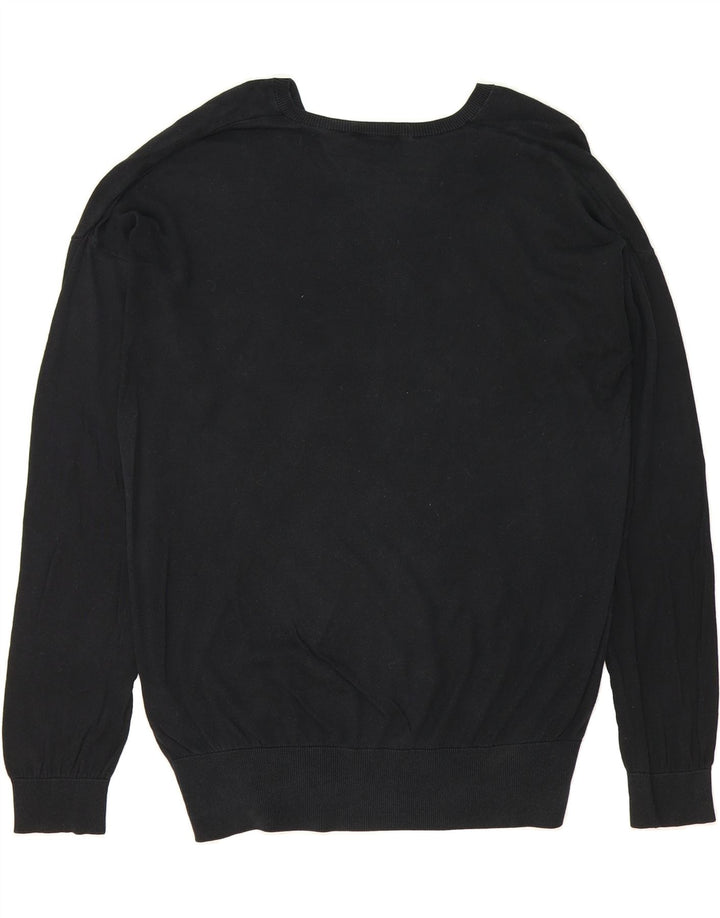 LACOSTE Mens V-Neck Jumper Sweater Large Black Silk Vintage Lacoste and Second-Hand Lacoste from Messina Hembry 