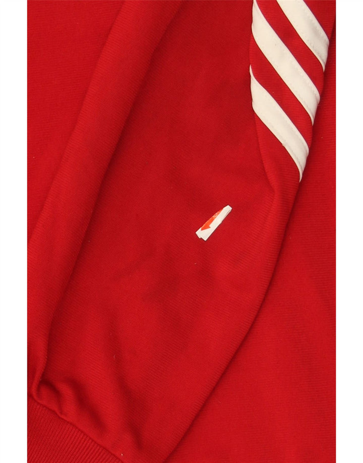 ADIDAS Boys Tracksuit Top Jacket 13-14 Years XL Red Colourblock Polyester