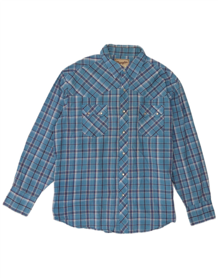 Ανδρικό πουκάμισο Wrangler 2XL Blue Check Cotton