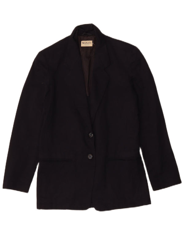 Max & Co. Γυναικείο σακάκι 2 κουμπιών UK 12 Medium Navy Blue Cotton