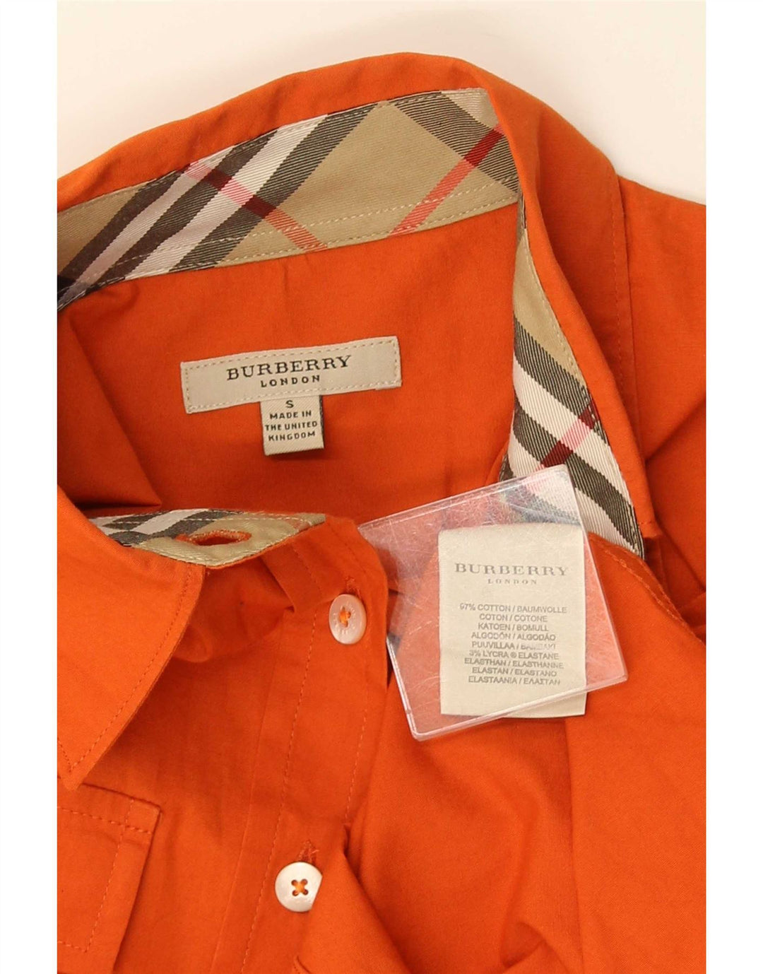 Burberry Γυναικείο Πουκάμισο UK 10 Small Orange Cotton