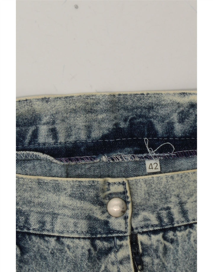 VINTAGE Γυναικεία Τζιν Τρομπέτα Φούστα IT 42 Medium W26 Blue Floral