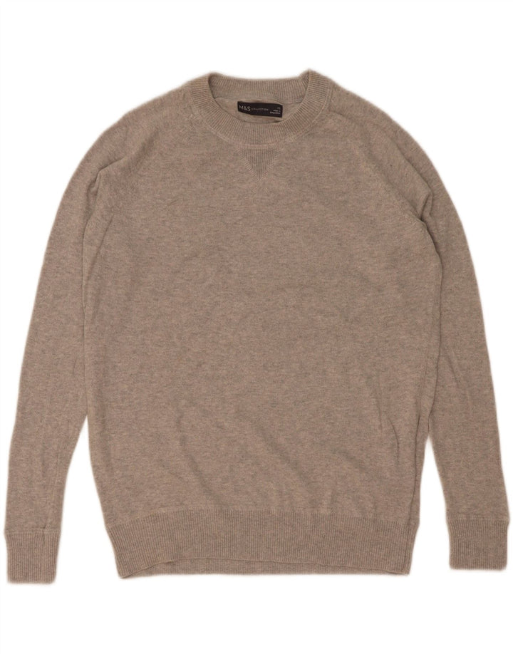 Ανδρικό πουλόβερ Marks & Spencer Crew Neck Jumper XS Γκρι βαμβακερό