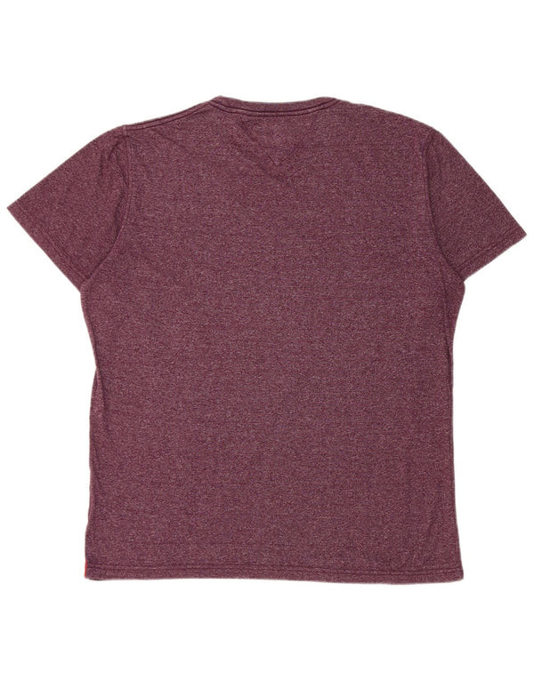Ανδρικό γραφικό T-Shirt Tommy Hilfiger Top 2XL σε μπορντό φλιτζάνι