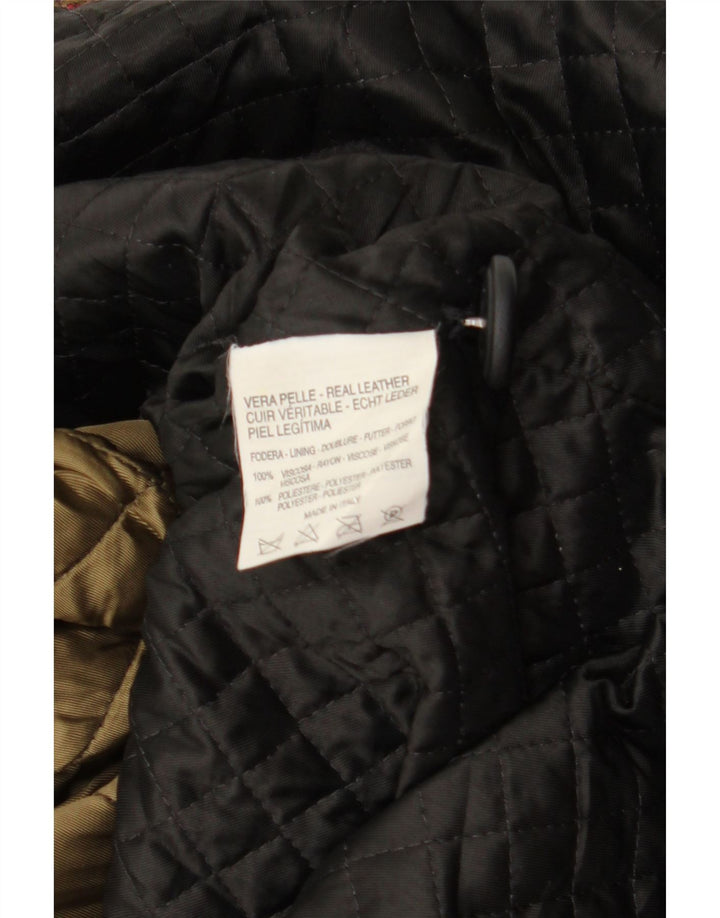 VINTAGE Γυναικείο Δερμάτινο Παλτό UK 18 XL Μαύρο Δερμάτινο