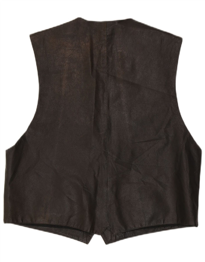 VINTAGE Ανδρικό Δερμάτινο Γιλέκο IT 56 XL Καφέ