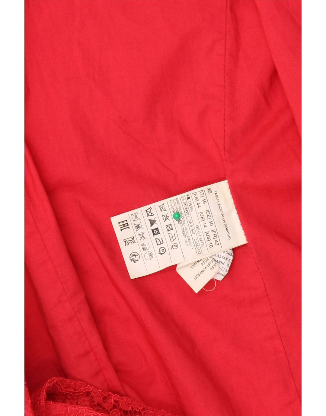 BENETTON Womens 3/4 Sleeve 2 Button Blazer Jacket IT 46 Large Red Vintage Benetton and Second-Hand Benetton from Messina Hembry 