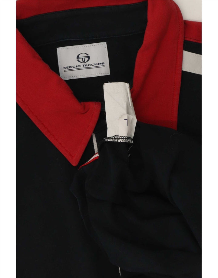 Sergio Tacchini Ανδρικό γραφικό μπλουζάκι πόλο με μεγάλο μπλε ναυτικό χρώμα