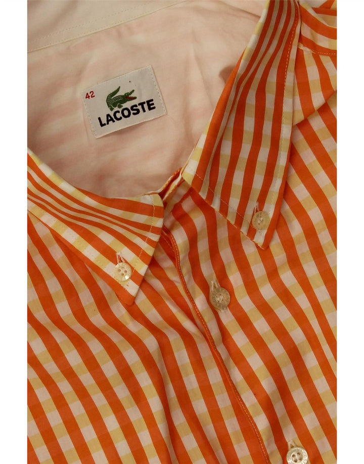 Ανδρικό πουκάμισο Lacoste, μέγεθος 42, μεγάλο πορτοκαλί Gingham
