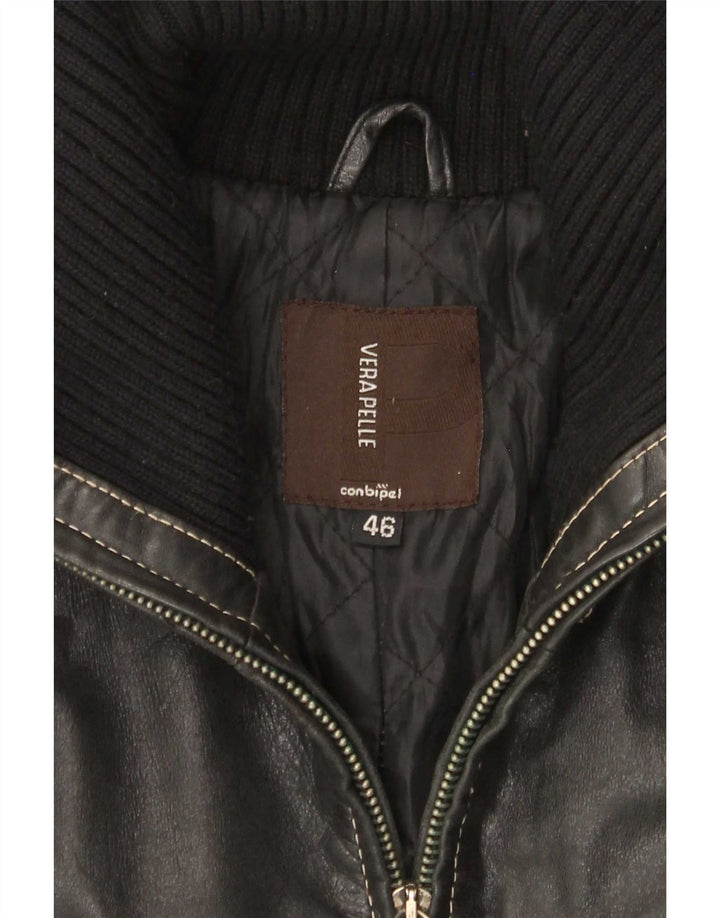 Conbipel Γυναικείο Δερμάτινο Παλτό IT 46 Large Black Colourblock