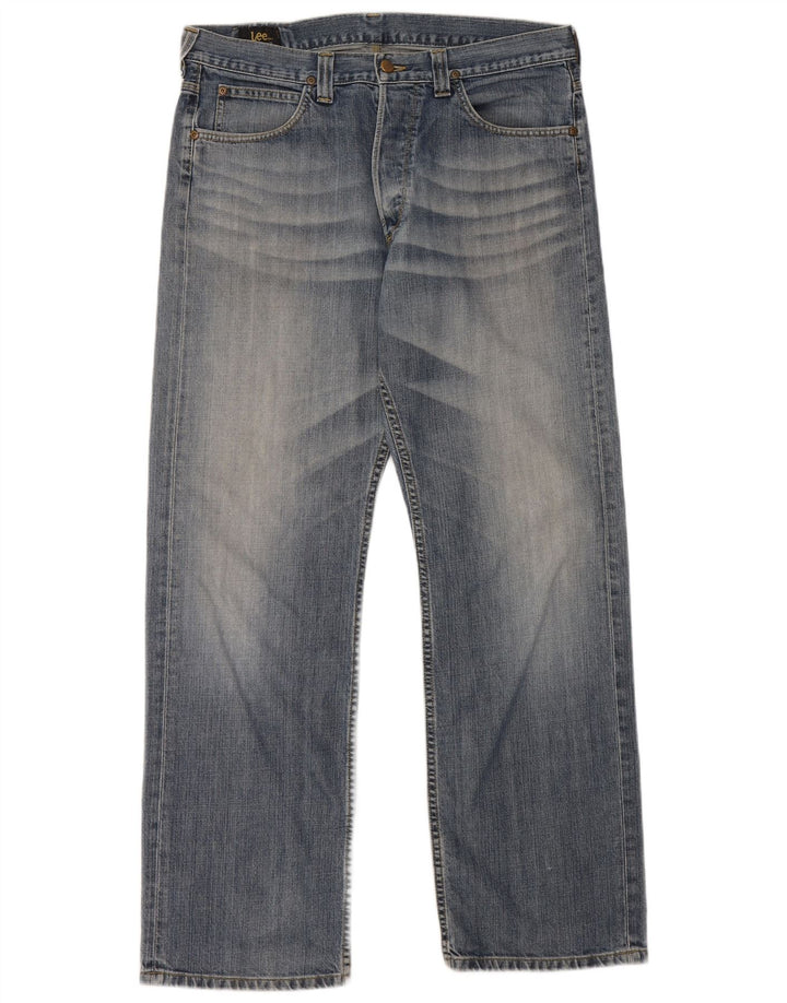 Lee Mens Nash Straight Jeans W34 L32 Μπλε βαμβακερό