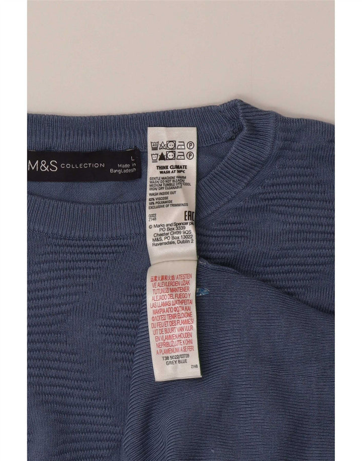 Marks & Spencer Γυναικείο πουλόβερ με λαιμόκοψη UK 16 Large Blue