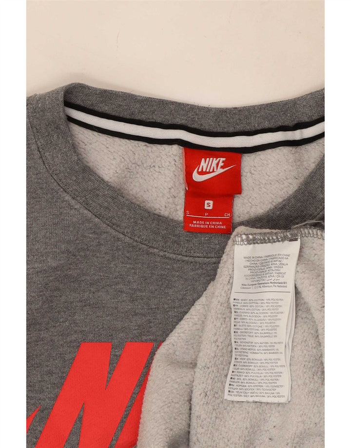 Ανδρικό γραφικό φούτερ Nike Jumper Μικρό γκρι βαμβακερό χρώμα