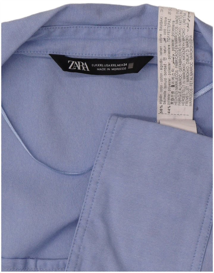 Zara Γυναικείο Πουκάμισο UK 20 2XL Blue Cotton Classic