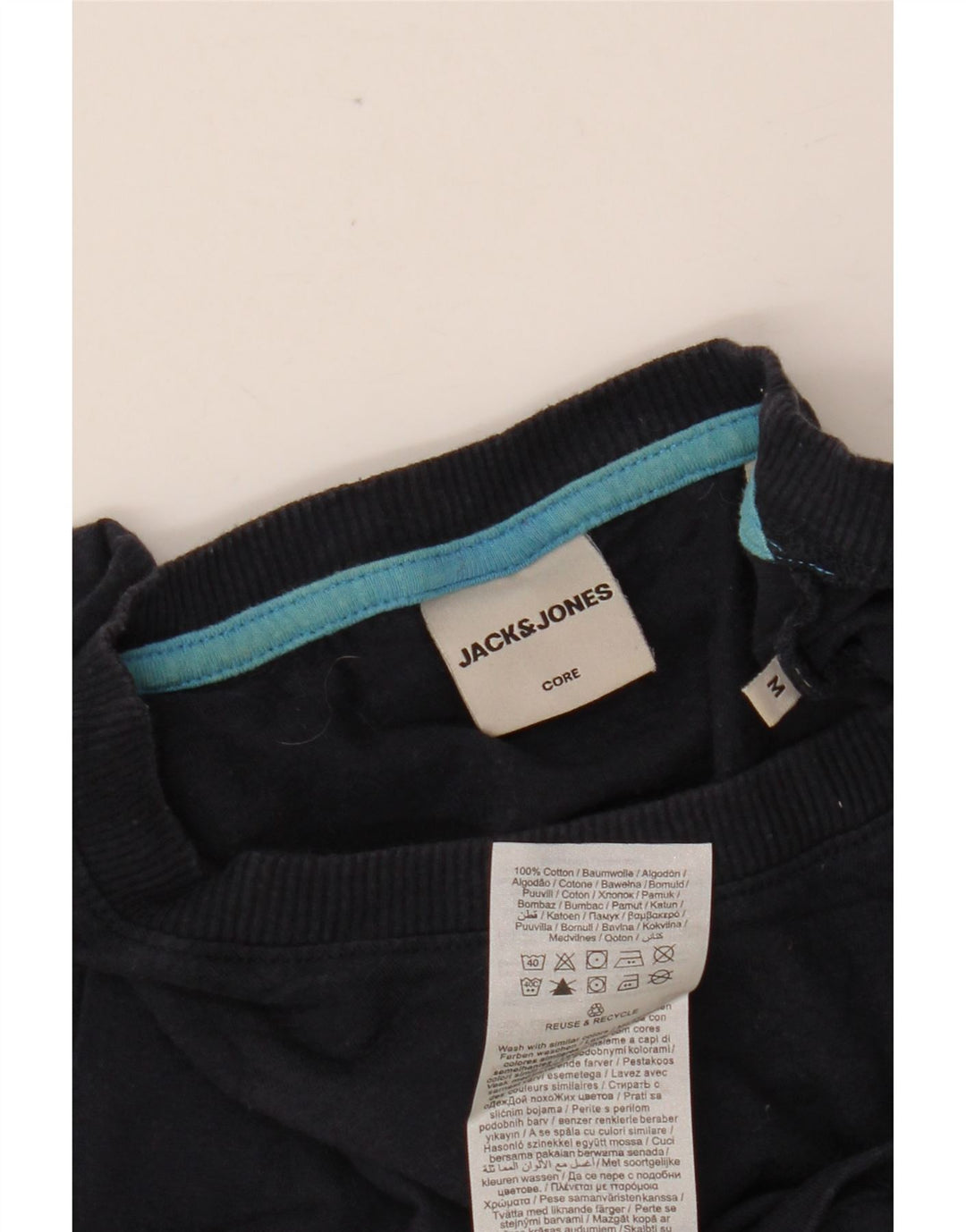 Ανδρικό γραφικό μπλουζάκι JACK & JONES Τοπ μεσαίου μπλε βαμβακερό