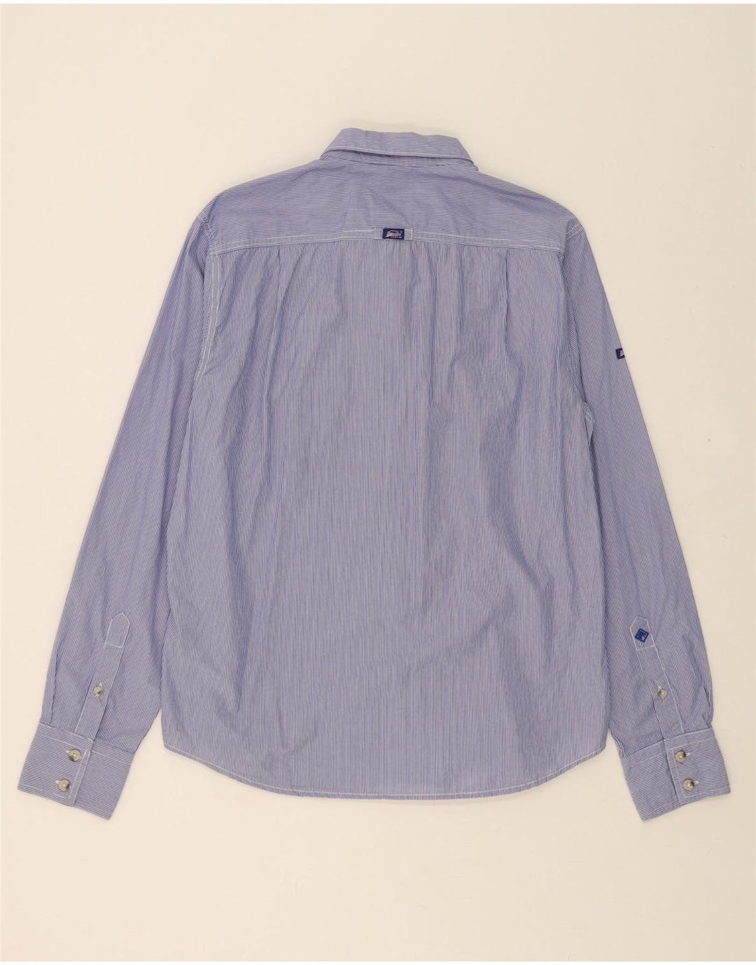 SUPERDRY Mens Shirt 2XL Blue Pinstripe Cotton Vintage Superdry and Second-Hand Superdry from Messina Hembry 