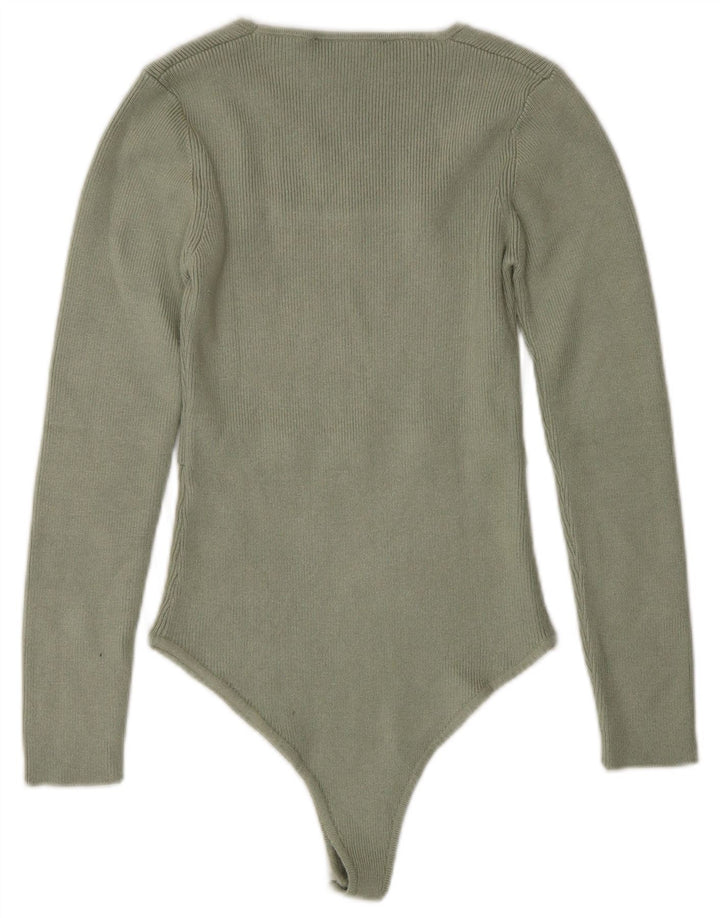 Zara Γυναικείο μακρυμάνικο κορμάκι UK 8 Small Khaki Viscose