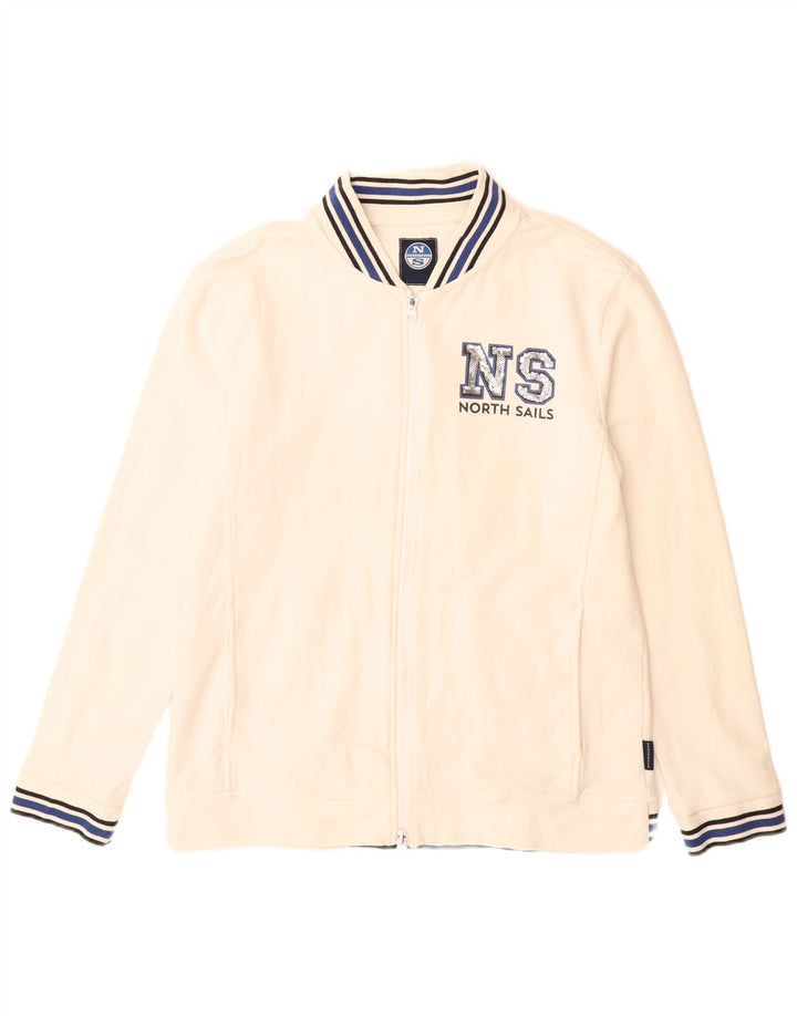 Γυναικεία αθλητική φόρμα γραφικών NORTH SAILS Top Jacket UK 14 Μεσαίο λευκό βαμβακερό