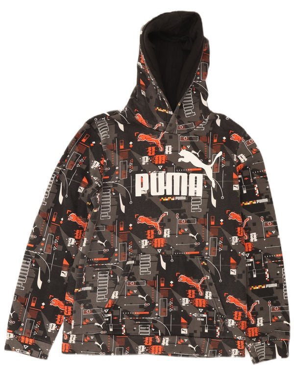 Puma Boys Graphic Hoodie Jumper 13-14 ετών Γκρι γεωμετρικό βαμβάκι