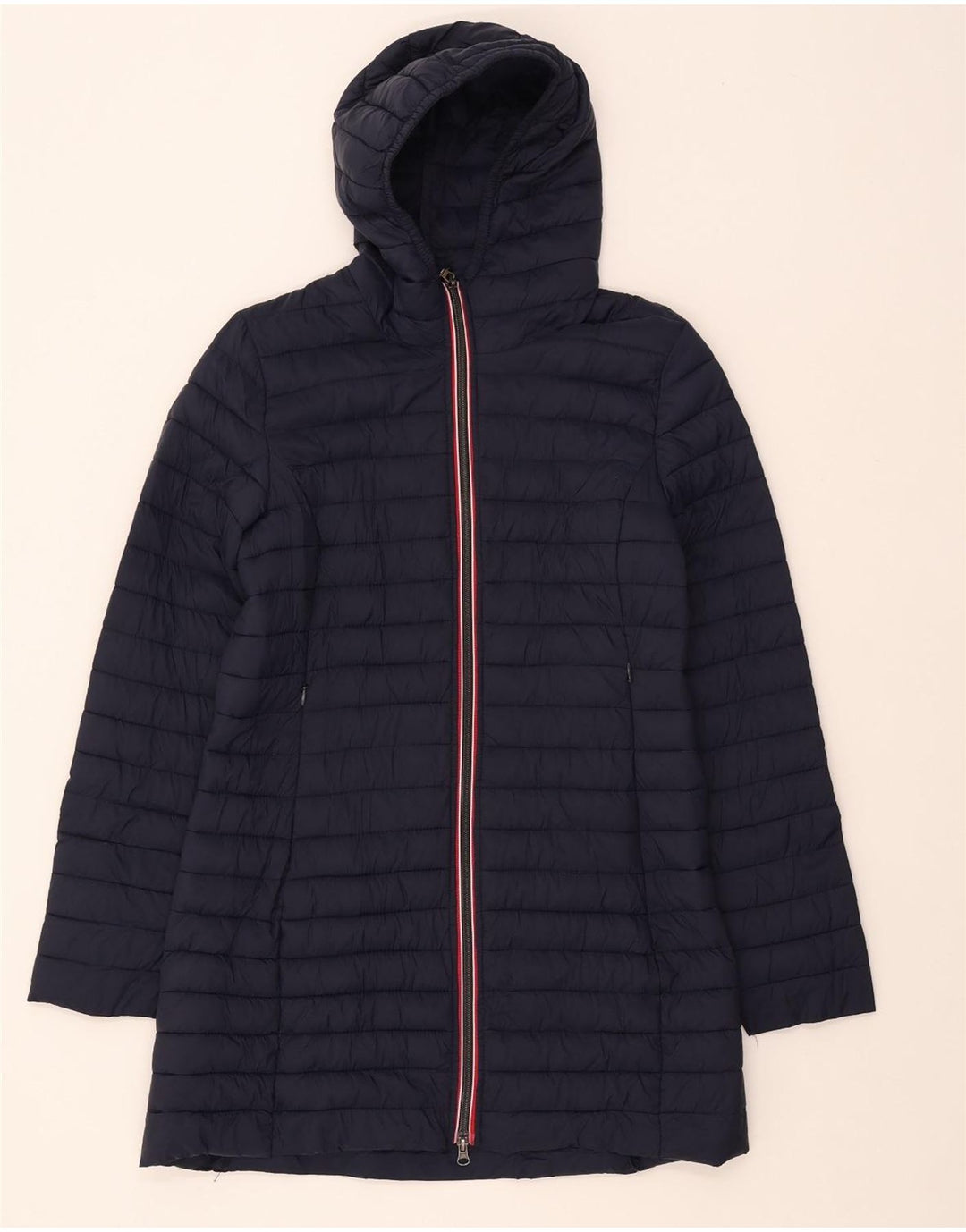 RIFLE Womens Hooded Padded Coat UK 10 Small Navy Blue Polyamide