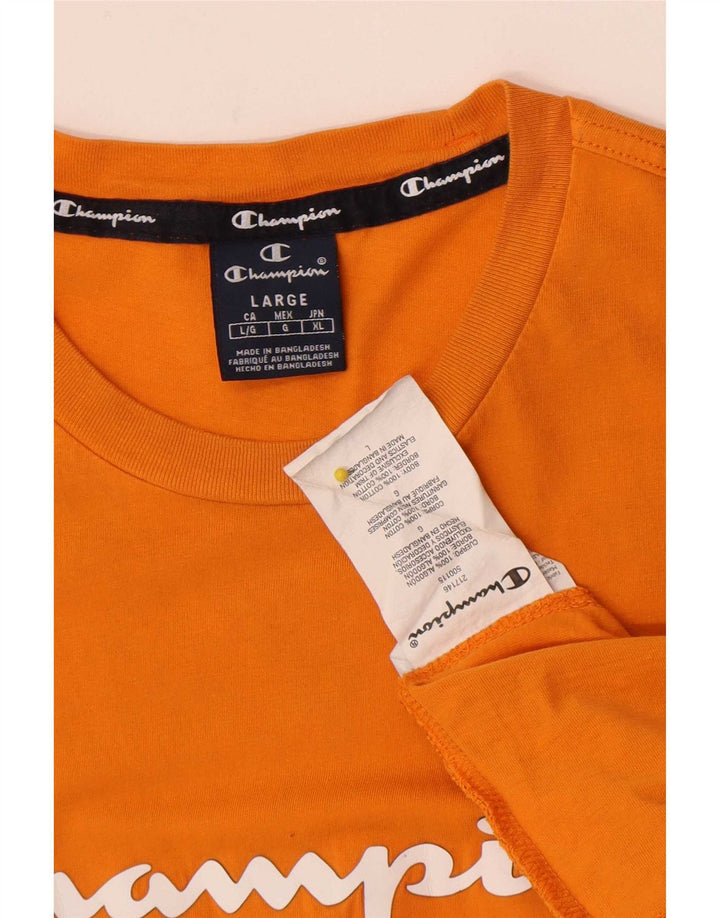 Ανδρικό γραφικό T-Shirt Champion Top μεγάλο πορτοκαλί βαμβακερό