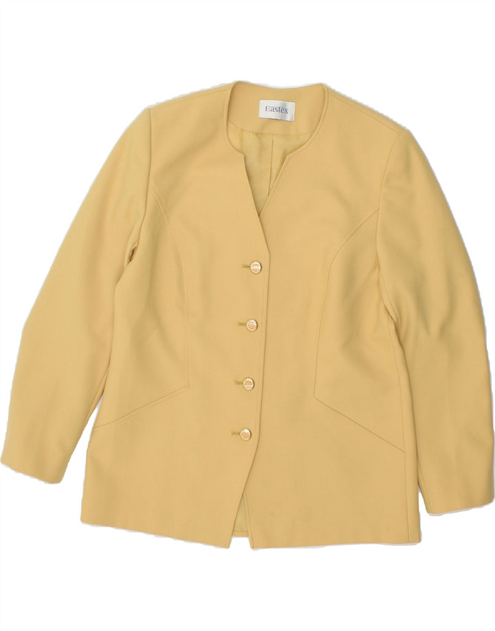 EASTEX Womens 4 Button Blazer Jacket UK 14 Large Yellow Polyester Vintage Eastex and Second-Hand Eastex from Messina Hembry 