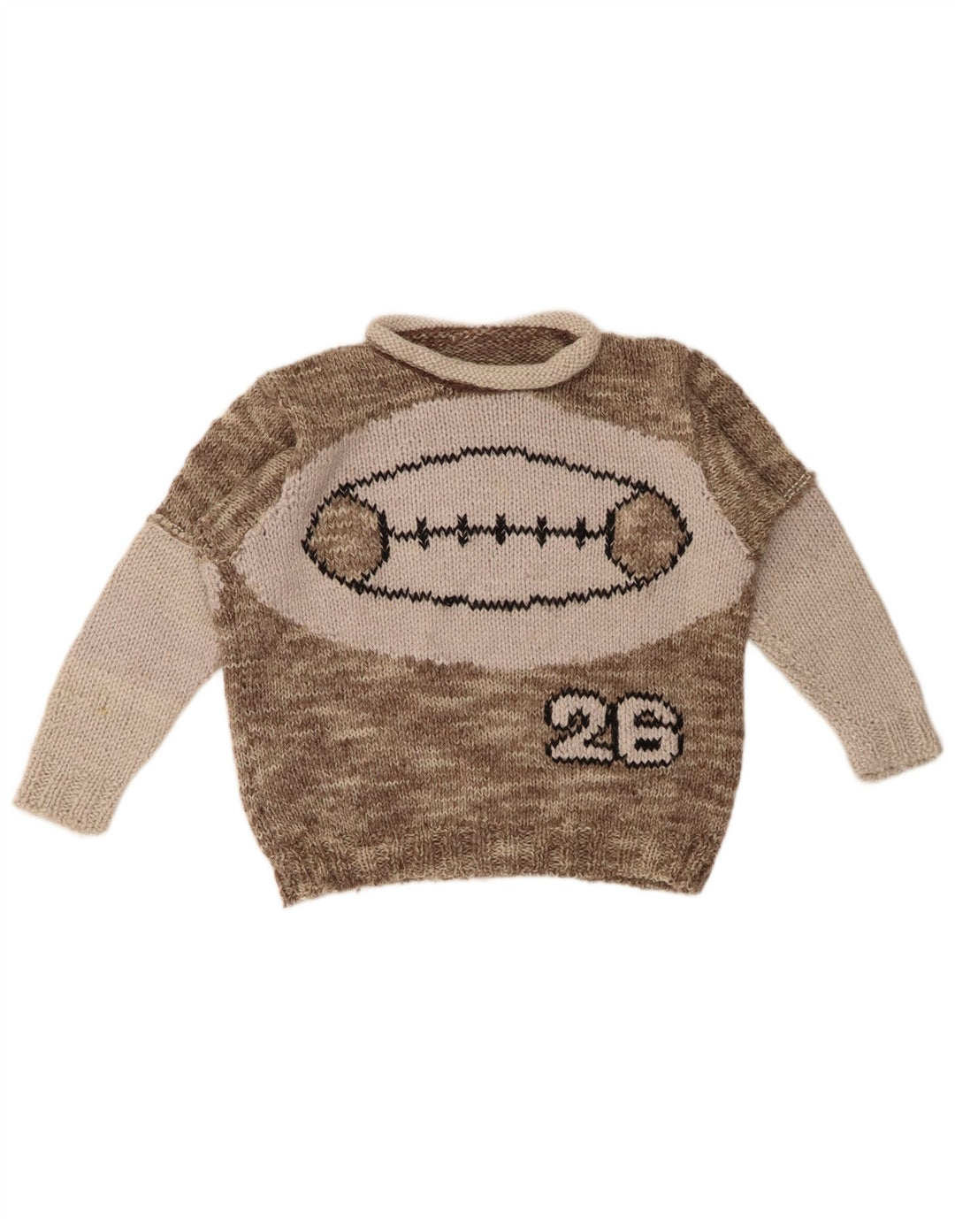 VINTAGE Boys Loose Fit Crew Neck Jumper Sweater 11-12 Years Grey