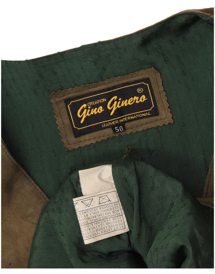 Vintage Ανδρικό σουέτ Γιλέκο IT 50 Medium Khaki Leather