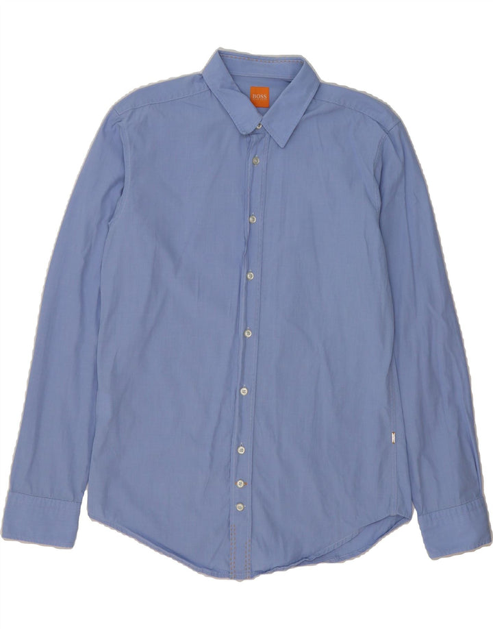 HUGO BOSS Mens Shirt Medium Blue Cotton Vintage Hugo Boss and Second-Hand Hugo Boss from Messina Hembry 