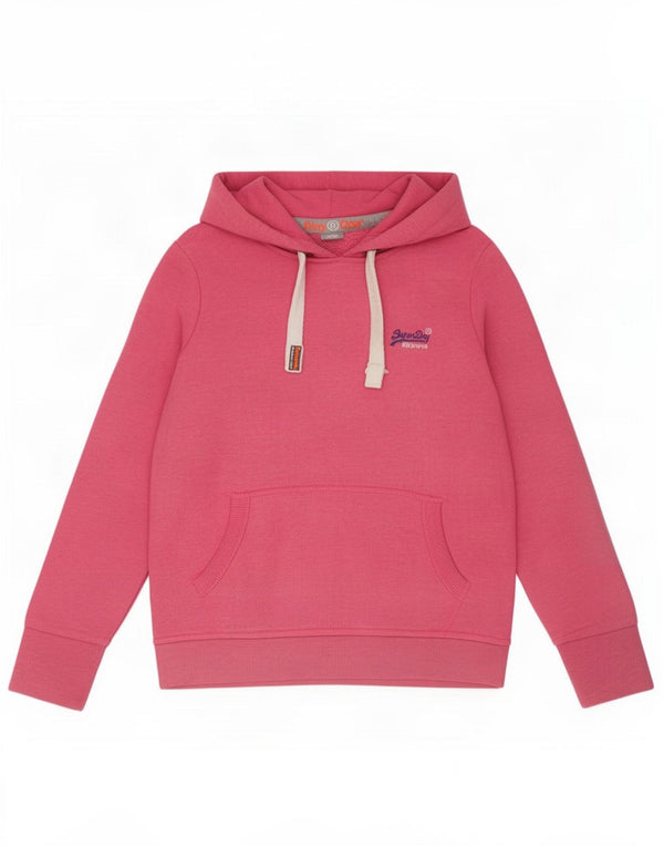 Superdry Γυναικείο Hoodie Jumper UK 16 μεγάλο ροζ βαμβακερό
