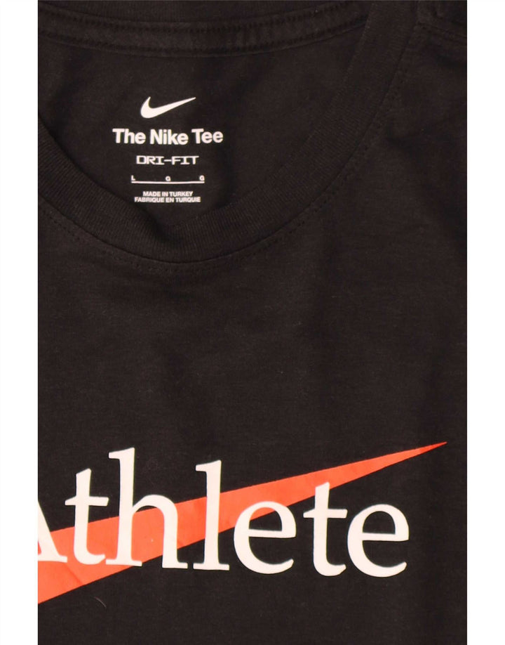 Ανδρικό γραφικό μπλουζάκι Nike, μεγάλο μαύρο βαμβακερό