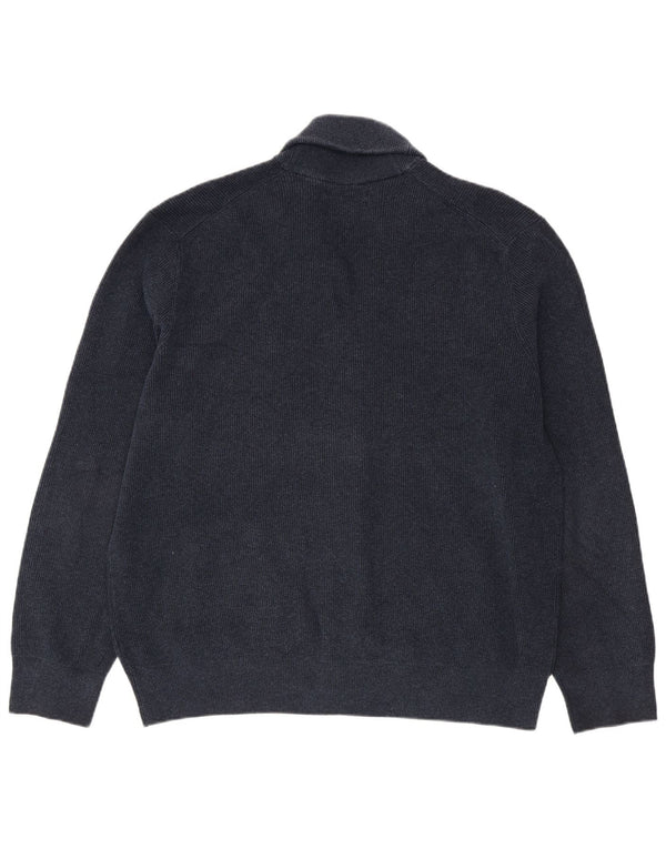 Ανδρικό πουλόβερ ζακέτα Marks & Spencer 2XL Navy Blue Polyester