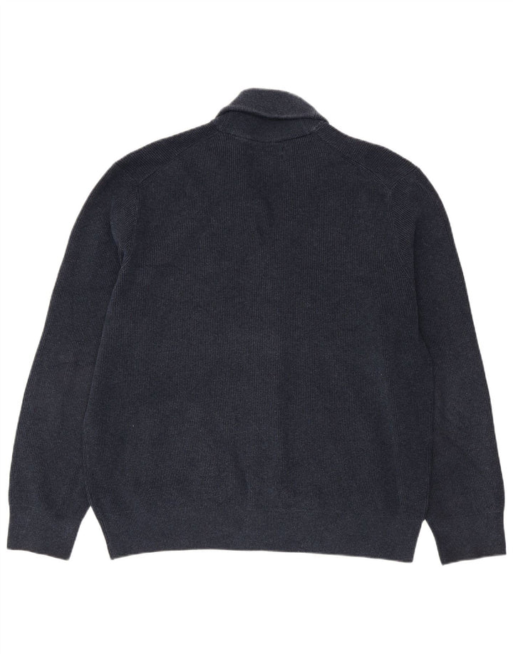 Ανδρικό πουλόβερ ζακέτα Marks & Spencer 2XL Navy Blue Polyester