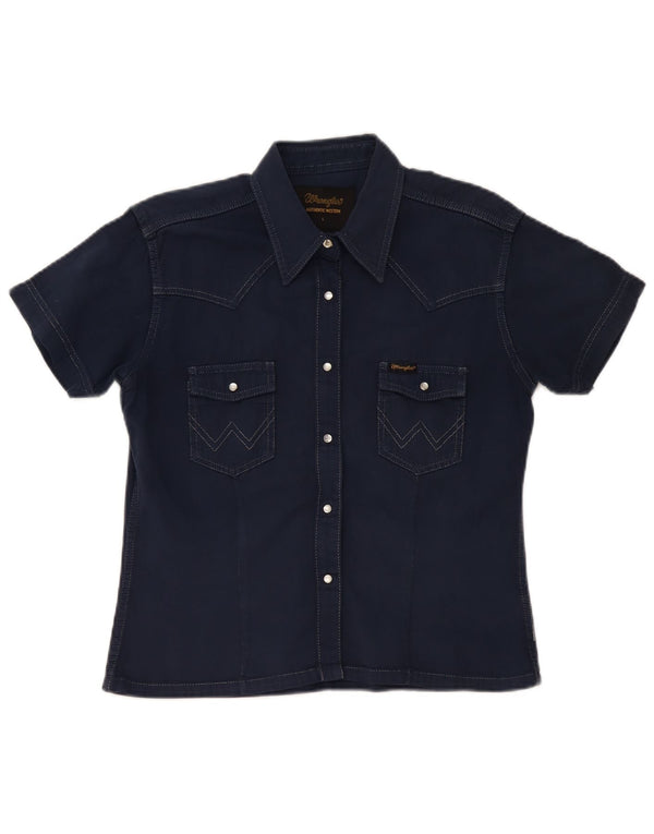 Γυναικείο κοντομάνικο τζιν μπλουζάκι Wrangler UK 16 Large Navy Blue
