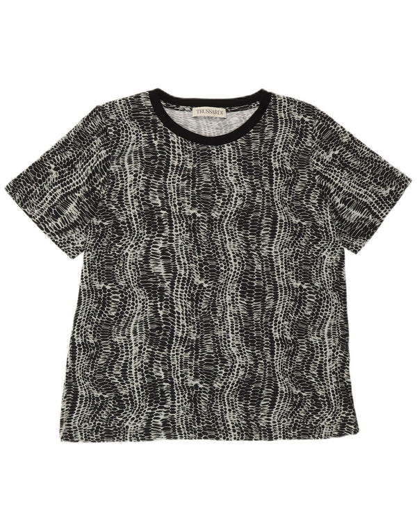 Γυναικείο T-Shirt Trussardi Top UK 14 Medium Black Animal print