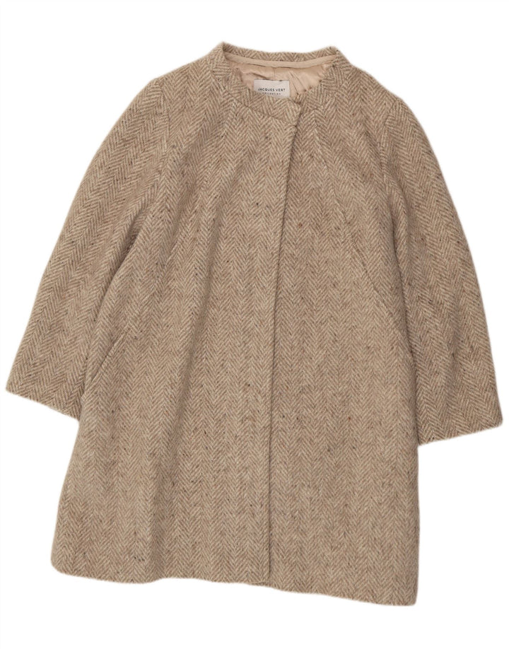 JACQUES VERT Γυναικείο παλτό UK 20 XL Γκρι μαλλί ψαροκόκαλο