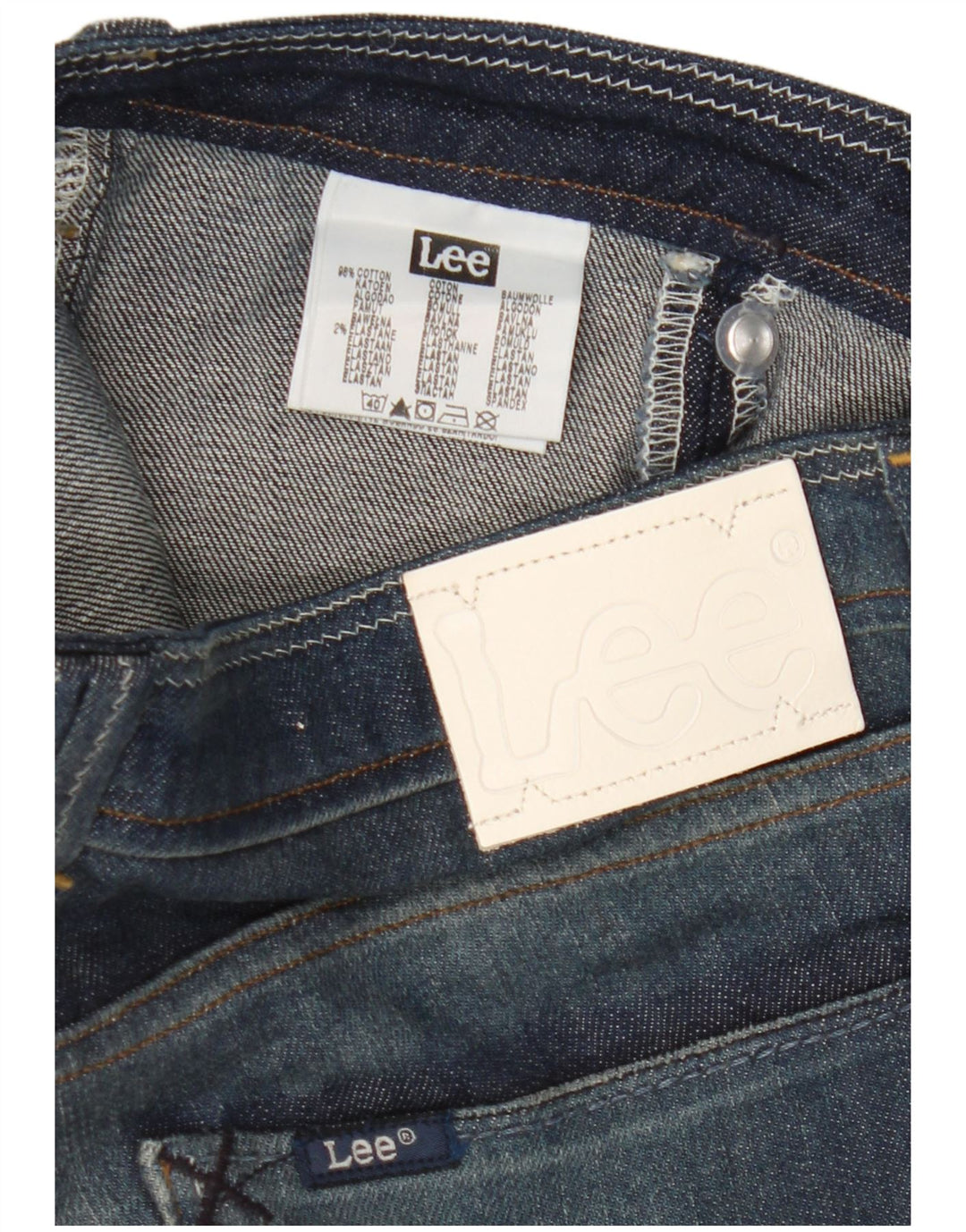 Lee Womens Crystal Capri Jeans W30 L16 Navy Blue Cotton