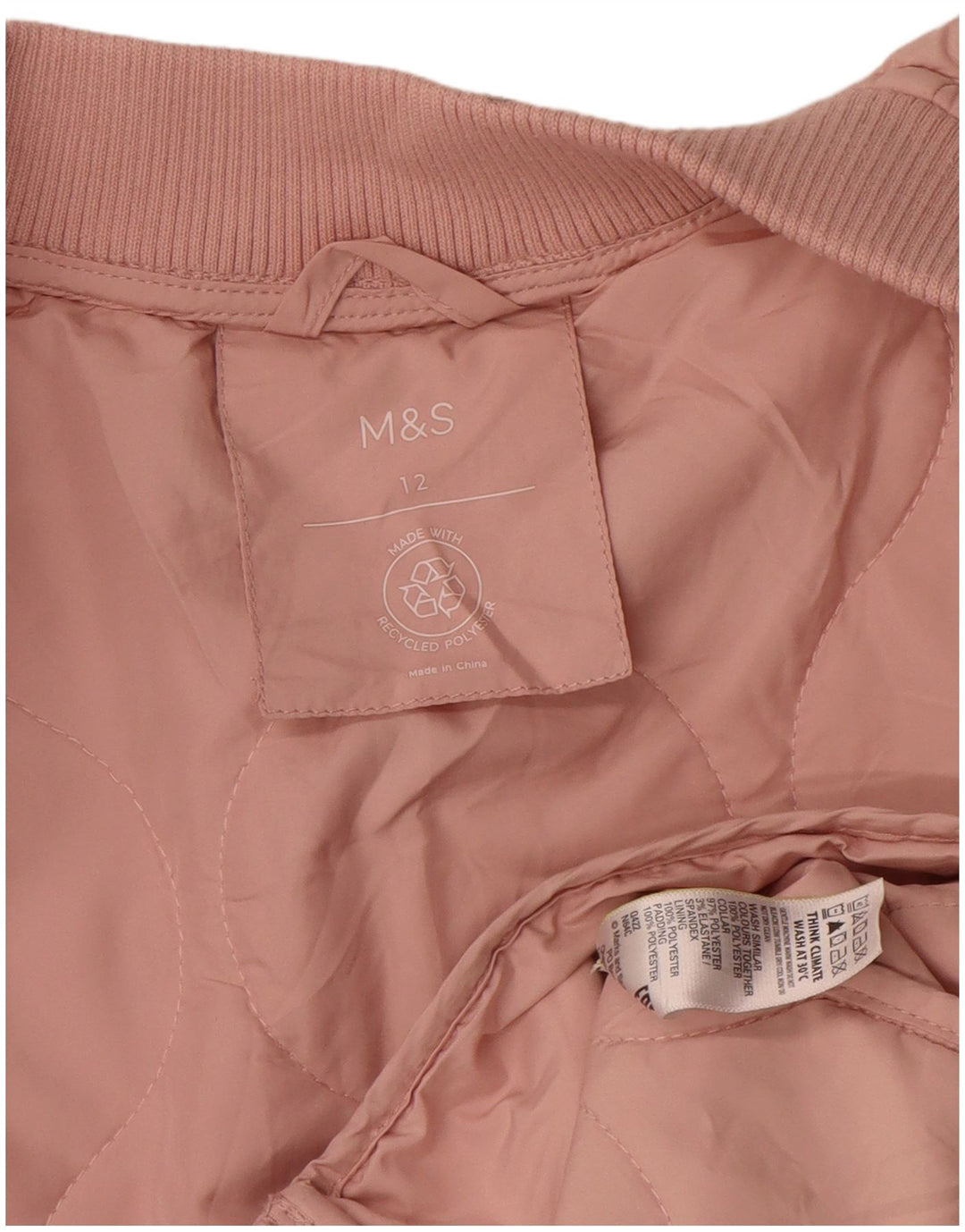 Marks & Spencer Γυναικείο Καπιτονέ μπουφάν UK 12 Medium Pink Polyester