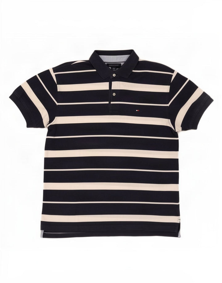 Tommy Hilfiger Ανδρικό Πόλο Μπλουζάκι Μεγάλο Navy Blue ριγέ