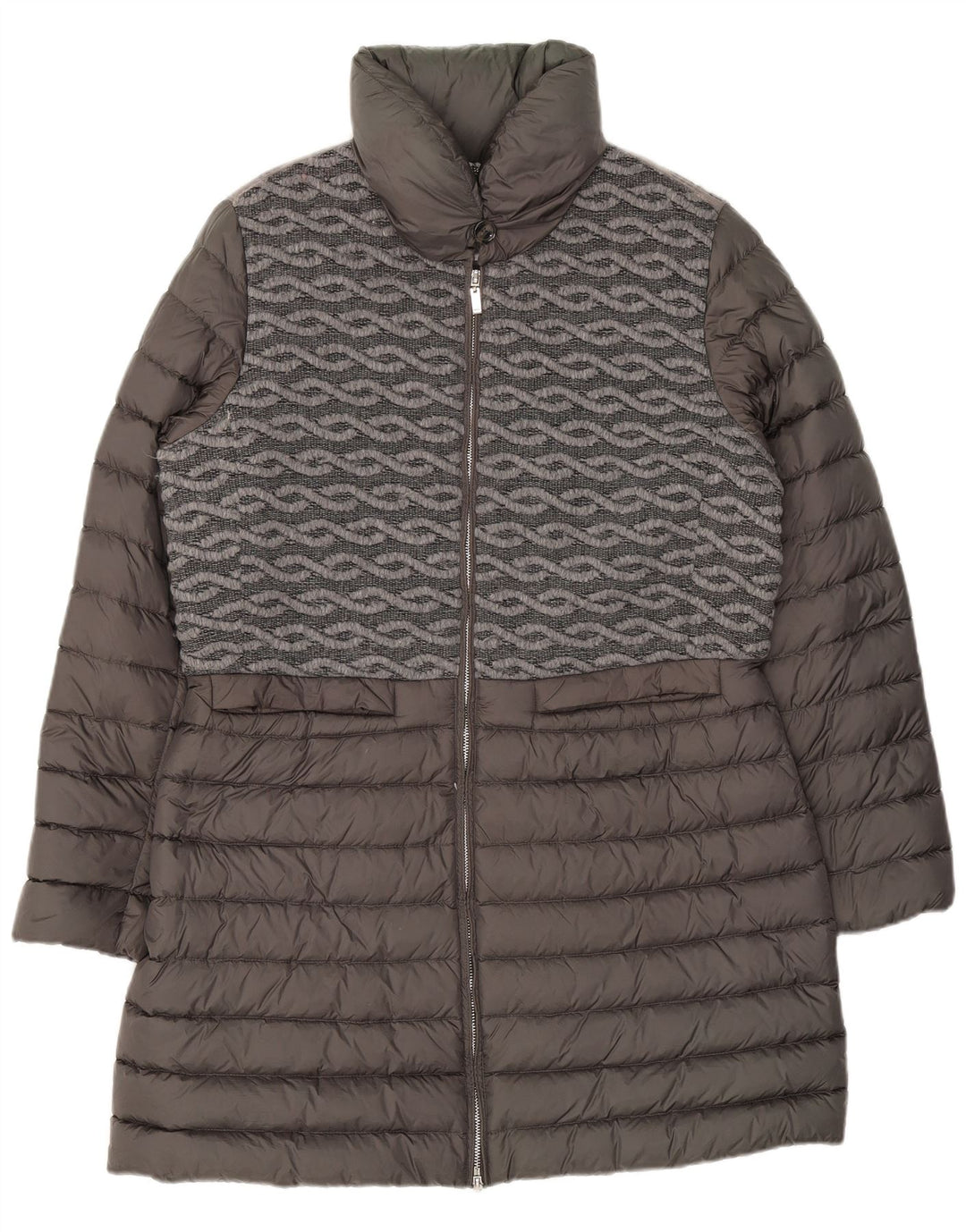 Geox Γυναικείο παλτό UK 16 Large Grey Geometric Polyamide