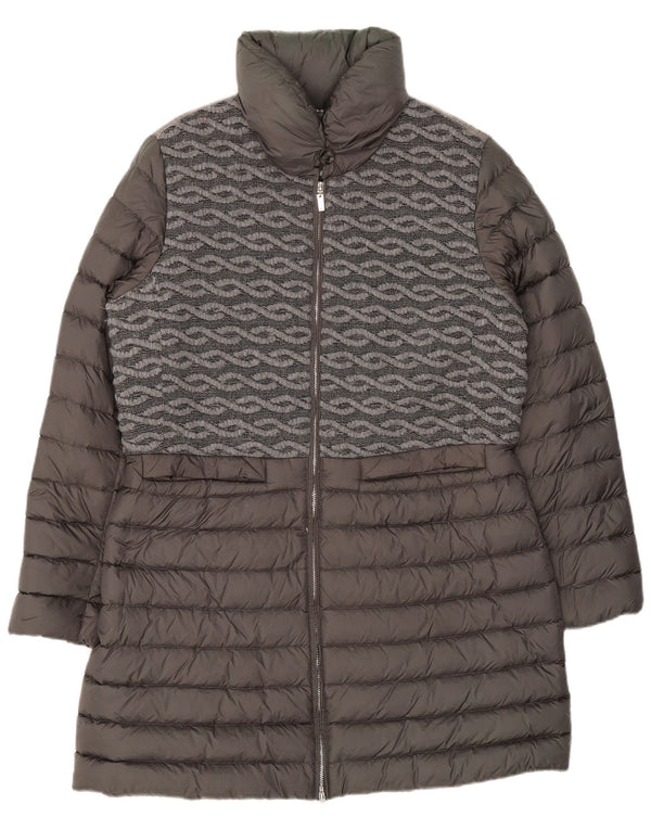 Geox Γυναικείο παλτό UK 16 Large Grey Geometric Polyamide