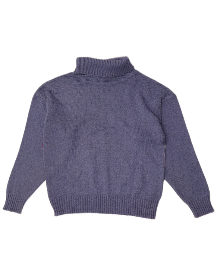 Γυναικείο πουλόβερ Pebble με ρολό λαιμόκοψη UK 12 Medium Blue Colourblock