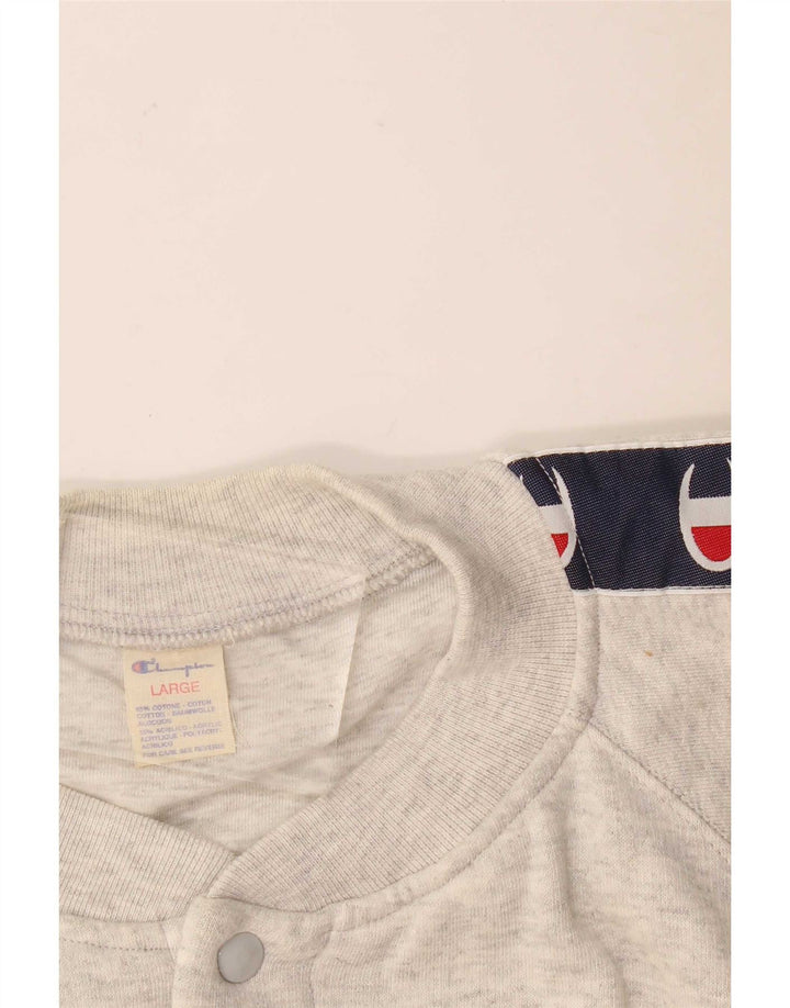Ανδρική φόρμα Champion Graphic Top Jacket Μεγάλο γκρι χρώμα, βαμβακερό
