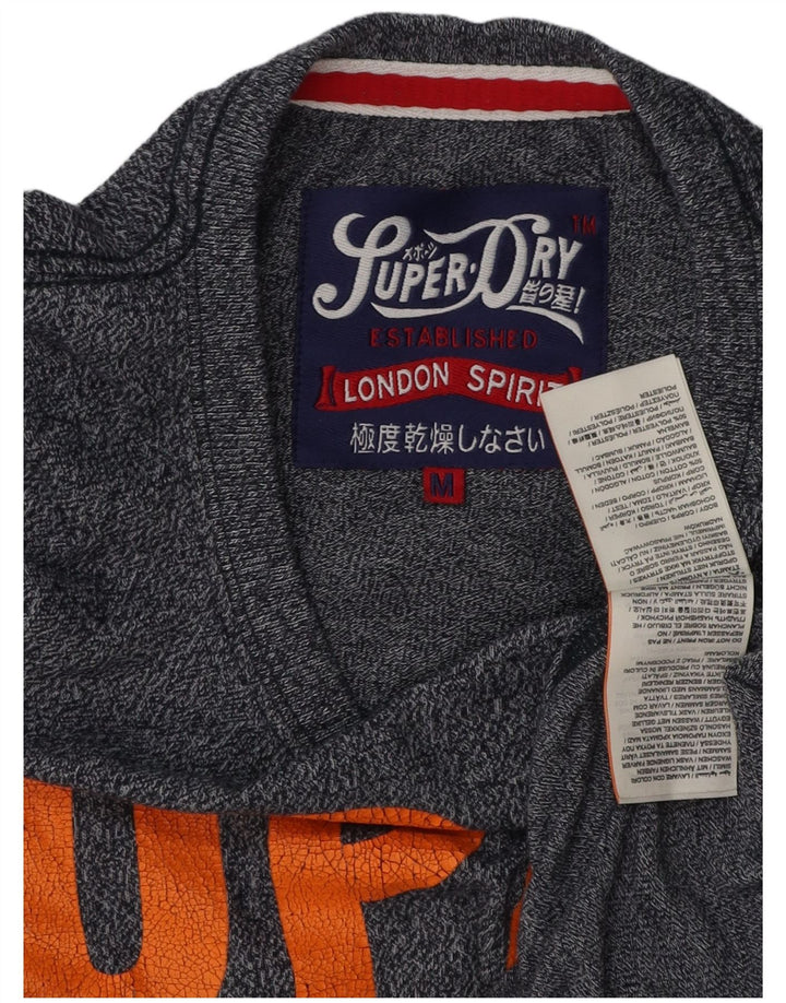 Ανδρικό γραφικό μπλουζάκι SUPERDRY Τοπ μεσαίο μπλε ναυτικό βαμβακερό
