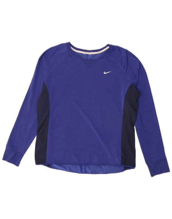 Nike γυναικείο Dri Fit μακρυμάνικο UK 16 μεγάλο μπλε χρώμα Lyocell