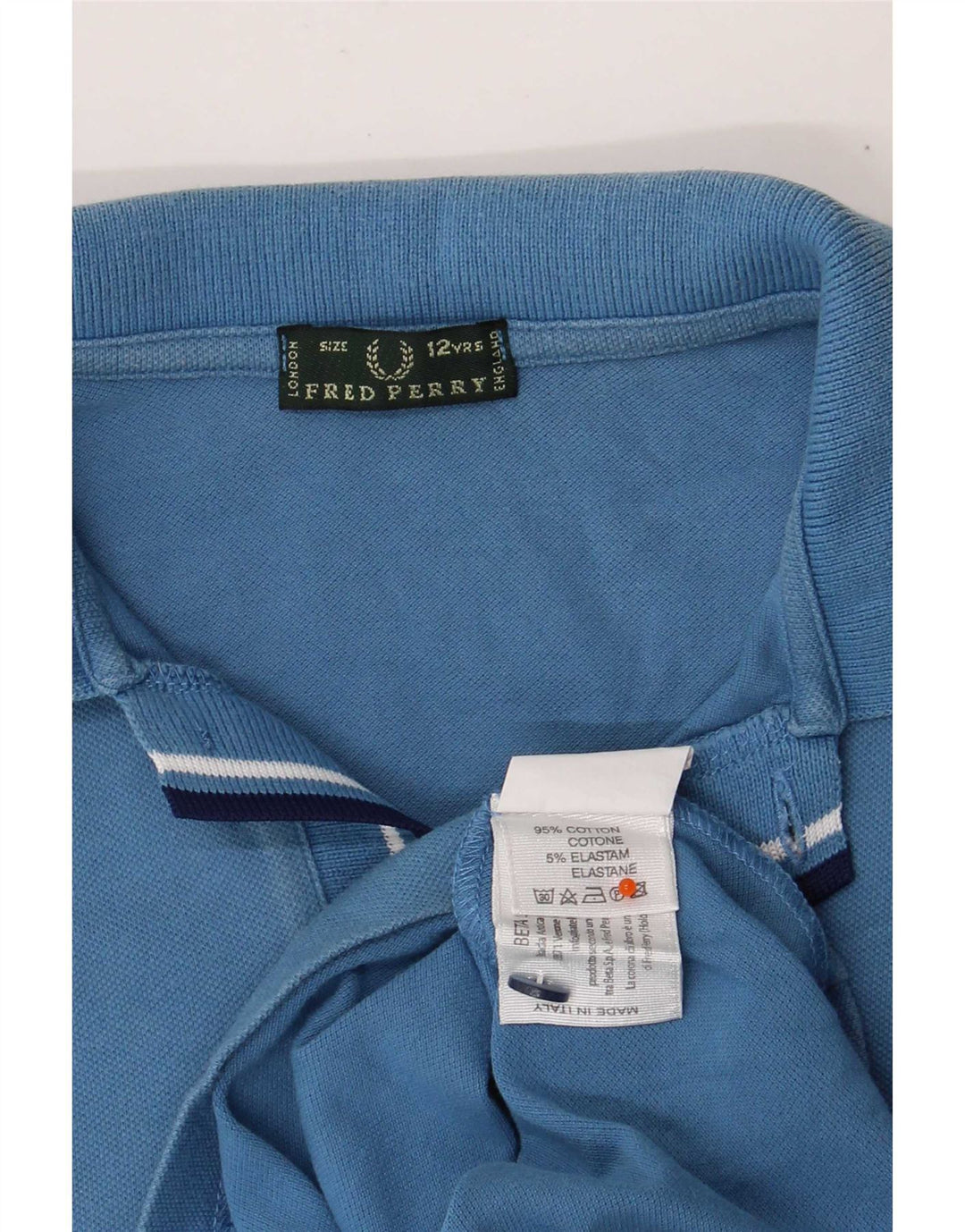 Fred Perry Boys Polo πουκάμισο 11-12 ετών Μπλε βαμβακερό