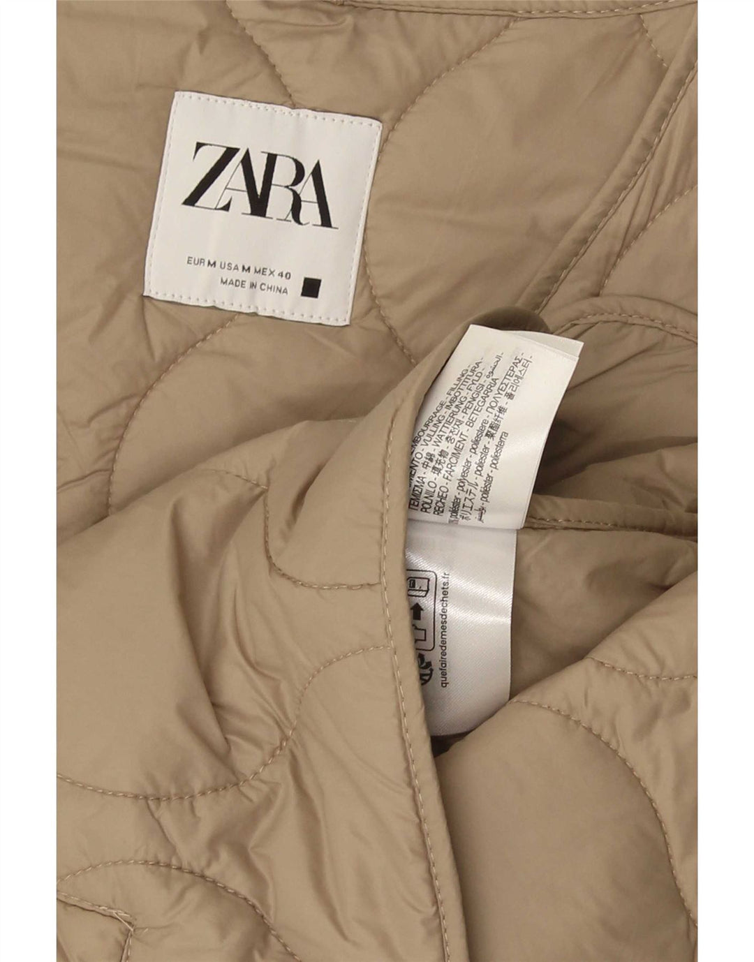 Zara Ανδρικό καπιτονέ Gilet UK 38 Medium Beige Polyester
