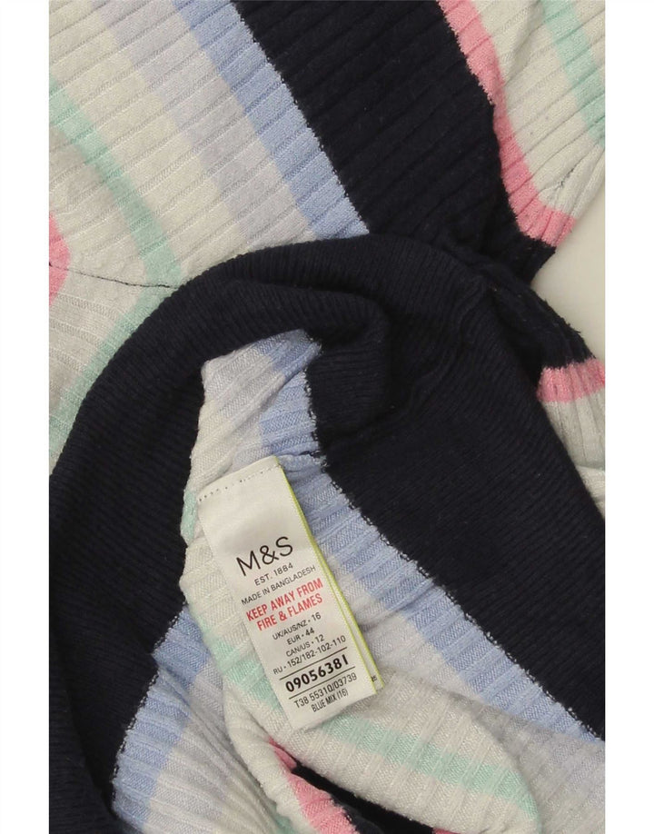 Marks & Spencer Γυναικείο T-Shirt τοπ UK 16 μεγάλα πολύχρωμα ριγέ